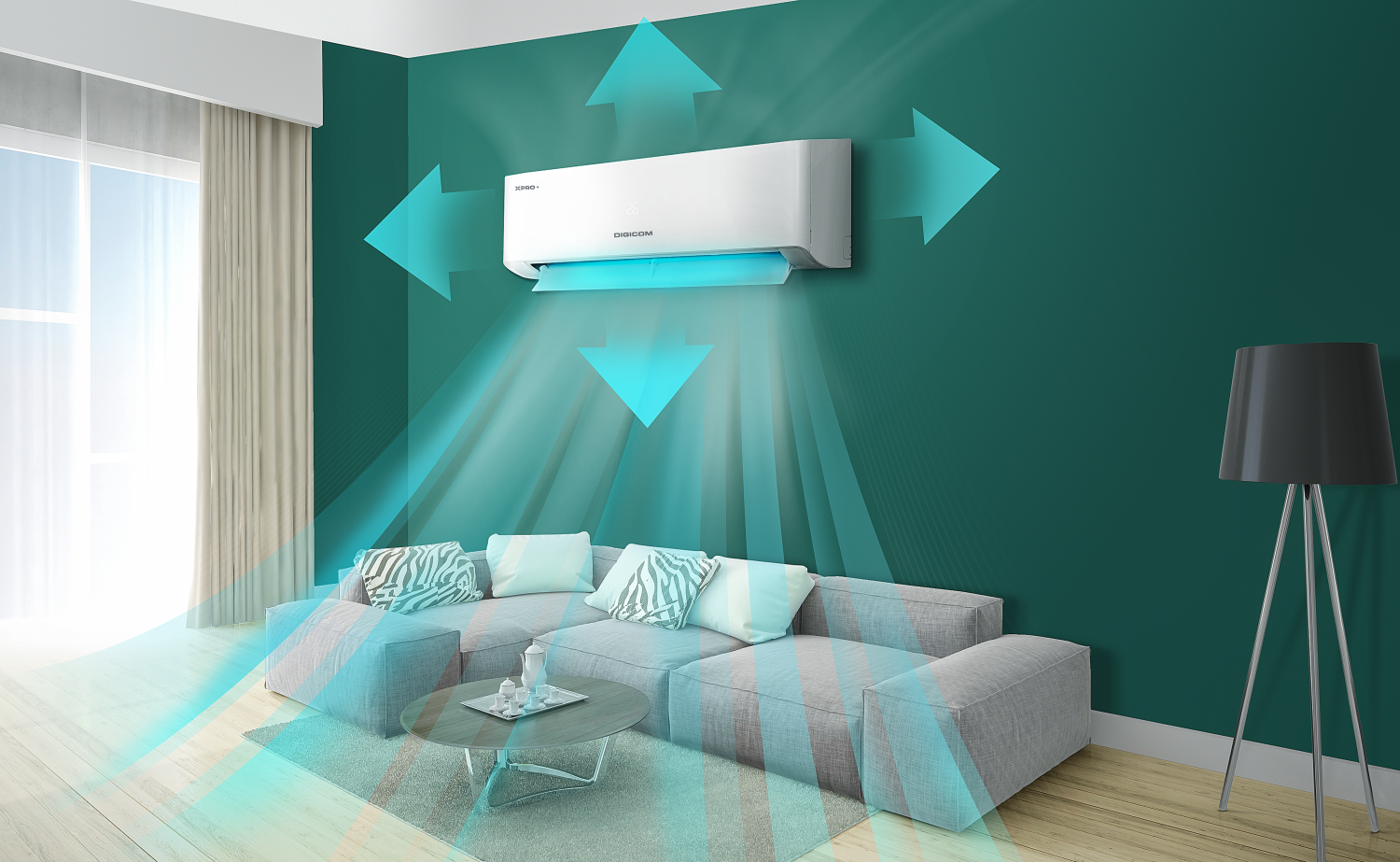 DIGICOM WALL MOUNT SPLIT AIR CONDITION 1.0 TON X-PRO+ INVERTER